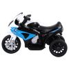Moto BMW S1000RR triciclo azul Lean Cars, detalle asiento ecopiel y manillar