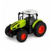 Tractor en acción en un jardín simulado con su remolque