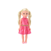 Muñeca Grande con Vestido Rosa y Coletas Rubias 46cm