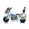 Moto policía Lean Cars blanca 6V con luces delanteras, detalle asiento