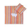 Pram Bedding Set With Duvet And Pillow 2pcs - Hearts Orange Strips