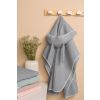 Poncho de baño Sensillo gris de algodón con tejido gofre
