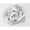 Protector de Cuna Knot Bumper XXL My Sweet Baby - Blanco, Gris y Menta