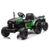 Tractor de batería con remolque verde oscuro 24V