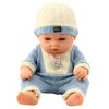 Muñeca de bebé en conjunto de lana con gorro