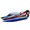 Barco de motor control remoto RC azul-plata 14 cm