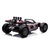 Coche eléctrico infantil gris con puertas abribles y luces LED