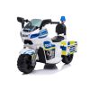 Moto eléctrica de policía infantil blanca 6V Lean Cars con banda de goma, vista lateral