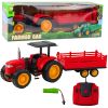 Tractor de granja control remoto con remolque rojo