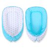 Baby Nest Double-sided Premium Cocoon For Infants Bobono- White Dots/ Grey Stars