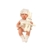 Set muñeca bebé Lean Toys con conejo de peluche beige, vista completa