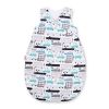 Cotton Sleeping Bag For Children, Size M, 3-12 Months, Tog 2.5, All-season - Gray And Turquoise Cars