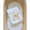 Manta de Fleece para Bebés - My Sweet Baby - Oso con Lazo Blanco