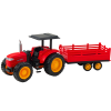Tractor de granja control remoto con remolque rojo
