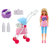 Muñeca Anlily con perro en carrito y accesorios