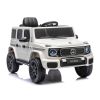 Coche eléctrico infantil Mercedes G 4x4 blanco Lean Cars con tracción total, vista frontal