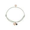 Pulsera Llamador de Ángeles Proudmama en verde con corazón, un diseño elegante.