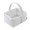 Cesta canastilla Cambrass 22,5x29x29 cm en piqué y plumeti orgánico, vista frontal