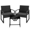 Conjunto Muebles Jardín con 2 Sillas y Mesa Negro - imagen 2