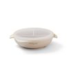 Plato de silicona con ventosa y tapa Babyono - Beige