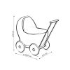 Carrito de muñeca My Sweet Baby Aurora - Natural, mimbre y madera