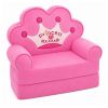 Sofá para niños en felpa corta rosa, suave y acogedor