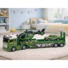 Set Militar con Camión, Grúa, Coche y Helicóptero