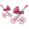 Cochecito de Muñecas Plegable con Ruedas Grandes Corazones Rosa