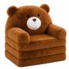 Sofá de peluche marrón cómodo y suave para los niños