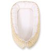 Baby Nest Double-sided Premium Cocoon For Infants Bobono- White Dots On Beige/ Beige Strips