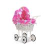 Carrito de Muñecas My Sweet Baby de Mimbre con Ropa de Cama Rosa