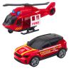 Helicóptero de bomberos del set que puede moverse como un vehículo.