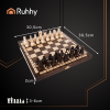 Juego de Ajedrez Ruhhy de Madera Natural 31x31cm Elegante - imagen 3