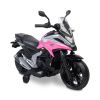 Moto eléctrica Honda NC750X rosa 12V Toyz, vista lateral con panel multimedia