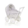 Carrito de muñecas de mimbre My Sweet Baby con ropa gris