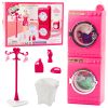 Set de Lavandería para Muñecas con Lavadora y Secadora Rosa