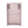 Minicuna textil piqué algodón y plumeti orgánico rosa blanco