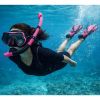 Snorkeling Set, Fins, Glasses, Snorkel, Black and Pink, S/M