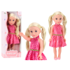 Muñeca Grande con Vestido Rosa y Coletas Rubias 46cm