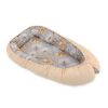 Baby Nest Double-sided Premium Cocoon For Infants Bobono- Dandelions Grey/ Beige