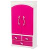 Conjunto de Muebles para Muñecas con Armario y Espejo Rosa