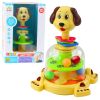 Peonza interactiva de perro con bolas coloridas