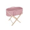 Moses Basket Boho Handmade With Stand - Pastel Pink