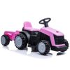 Tractor a Batería Rosa con Remolque