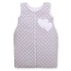 Cotton Sleeping Bag For Children, Size M, 6-12 Months, Tog 2.5, All-season, Hearts Dots On Grey