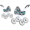 Carrito de Muñecas con Ruedas Grandes Plegable Cebra Turquesa
