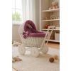 Wicker Doll Pushchair White With Bedding Dusty Rose And Soft Padding Stella