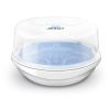 Esterilizador de vapor microondas Philips Avent en acción mostrando su capacidad.