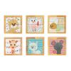 6 puzzles de 4 cubos de madera Sophie la Girafe Janod