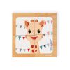 6 puzzles de 4 cubos de madera Sophie la Girafe Janod